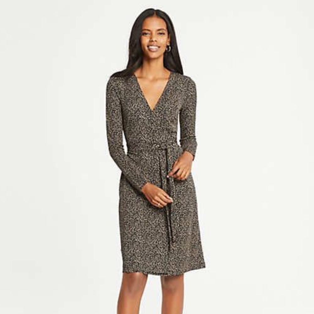 NWOT Ann Taylor Cheetah Print Wrap Dress (Petite)